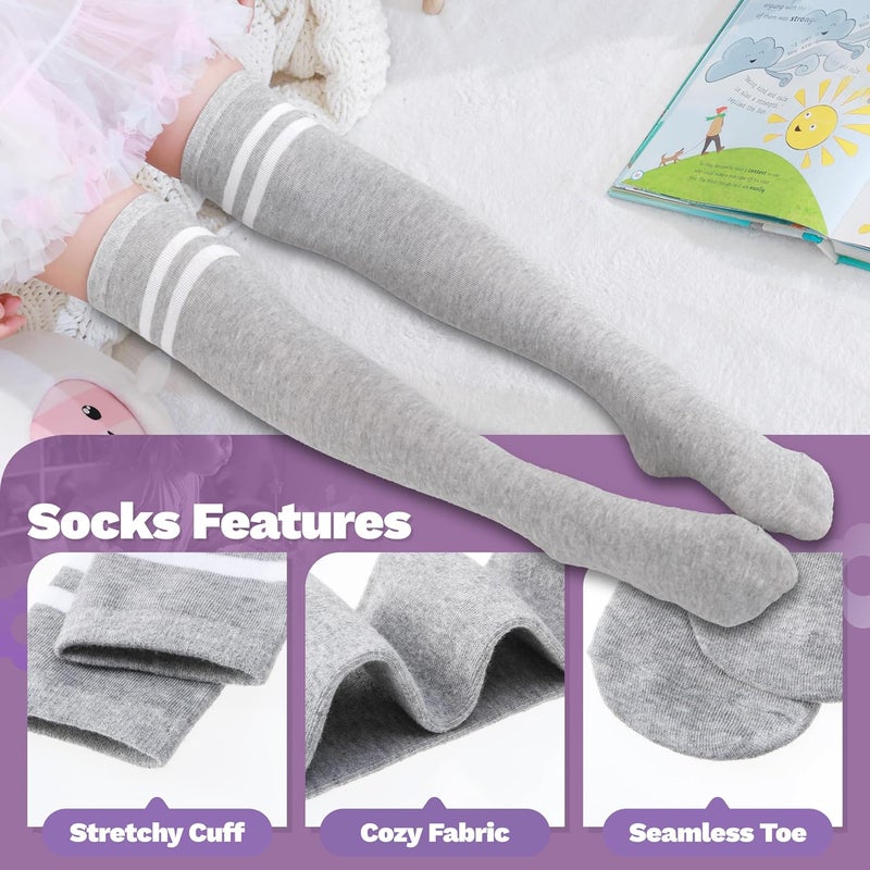 ANTSANG Kids Girls Knee High Socks Long Boot Crazy Silly Fun Gift Cute Tall Animal Socks for Child 6 Pairs - Image 4